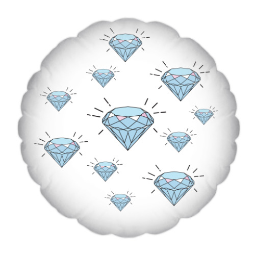 Подушка с принтом Бриллианты