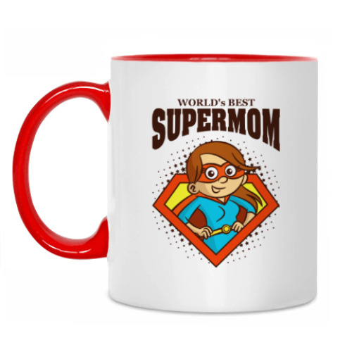 Кружка с принтом SUPERMOM world's best
