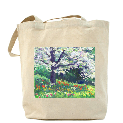 Сумка шоппер с принтом Весна