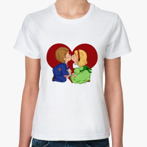 Классическая футболка с принтом день св.валентина