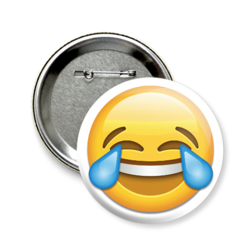 Значок 58мм Emoji Смайл: Слезы Радости