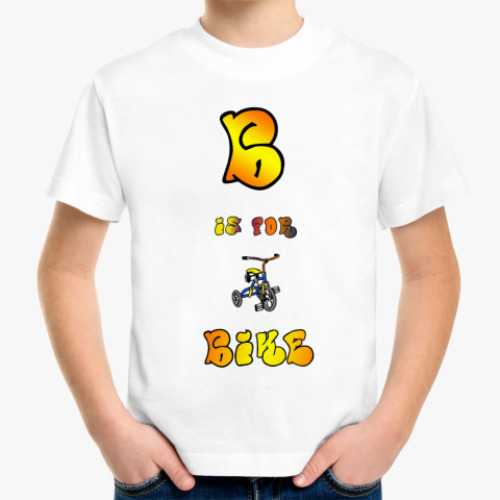 Детская футболка с принтом Bike!