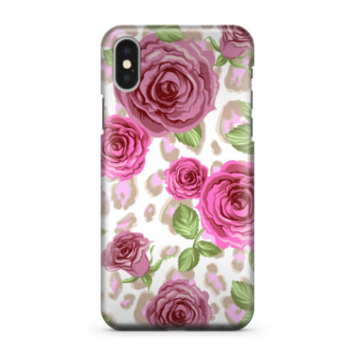 Чехол для iPhone X Розы