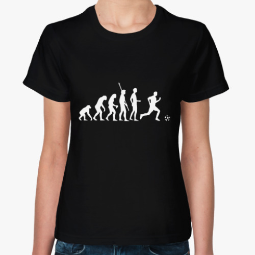 Женская футболка с принтом Эволюция футболиста