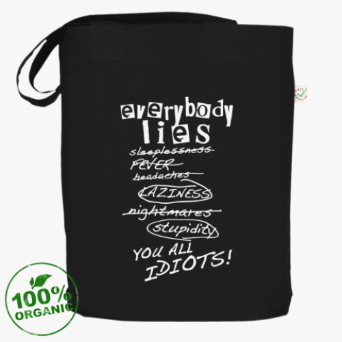 Сумка шоппер с принтом Everybody lies
