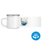 Кружка металлическая белая (круговая запечатка)