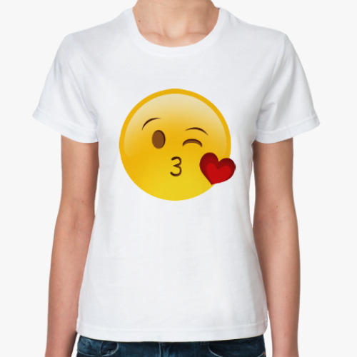 Классическая футболка Emoji Смайл: Воздушный Поцелуй