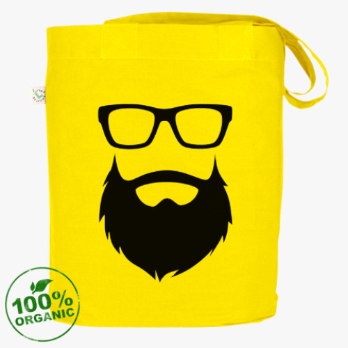 Сумка шоппер с принтом Борода