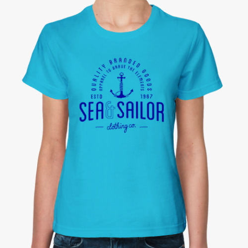 Женская футболка Sea and sailor, якорь