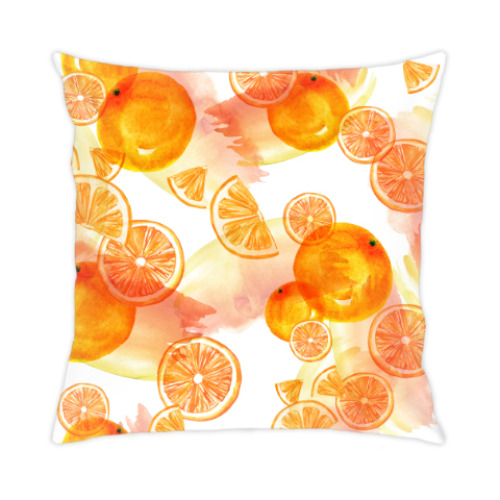 Подушка с принтом Апельсиновая радость