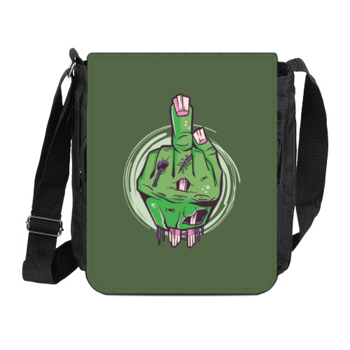 Сумка на плечо (мини-планшет) с принтом Средний палец мертвеца