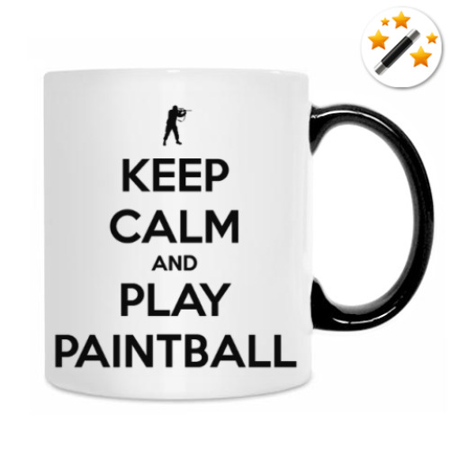 Кружка-хамелеон с принтом Keep Calm And Play Paintball
