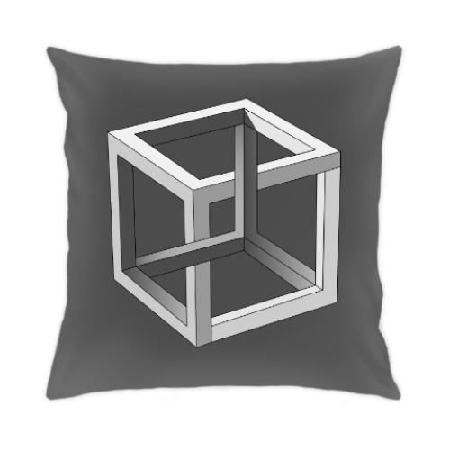 Подушка Невозможный Куб 3D