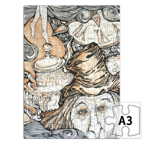 Пазл с принтом Алиса в Стране чудес