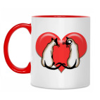 Двухцветная кружка Влюбленные сиамы