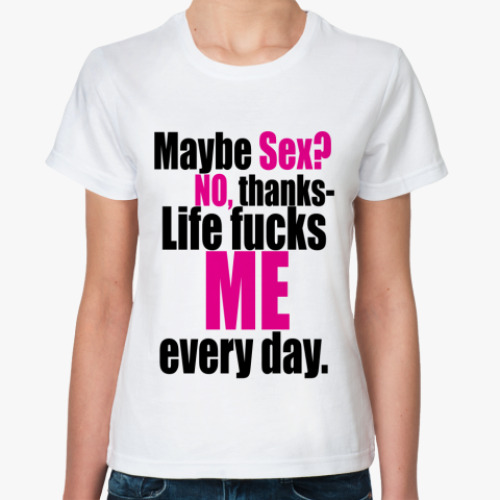 Классическая футболка с принтом SEX