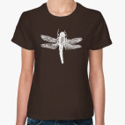Классическая женская футболка Стрекоза