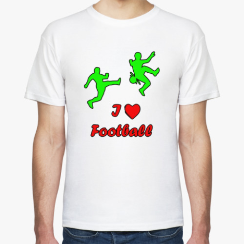 Футболка с принтом I love football