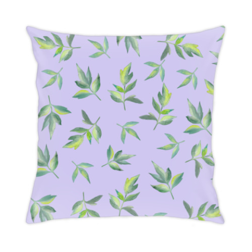 Подушка с принтом Листья