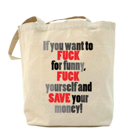 Сумка шоппер с принтом FUCK