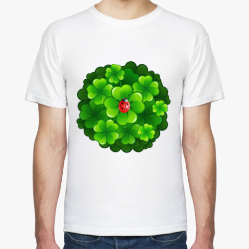 Футболка с принтом Клевер и коровка