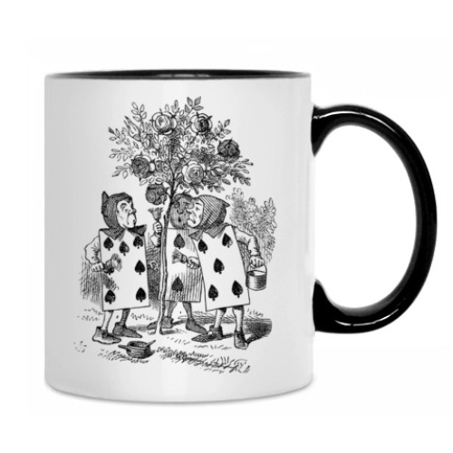 Кружка с принтом Белый кролик/Карты