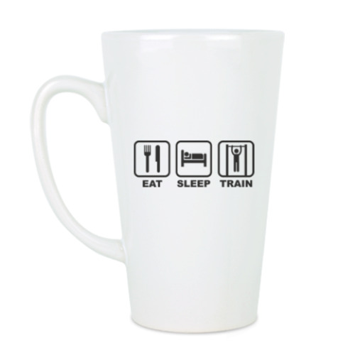 Чашка Латте с принтом Eat Sleep Train
