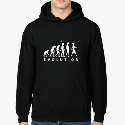 Толстовка худи с принтом Эволюция в девушку