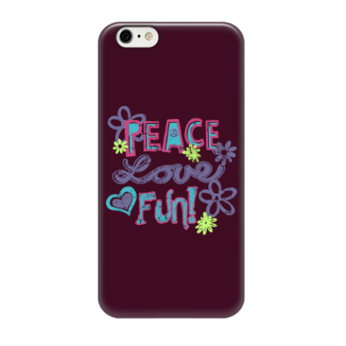 Чехол для iPhone 6/6s Мир, Любовь, Веселье!