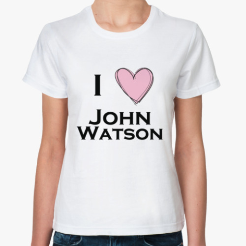 Классическая футболка I love john watson