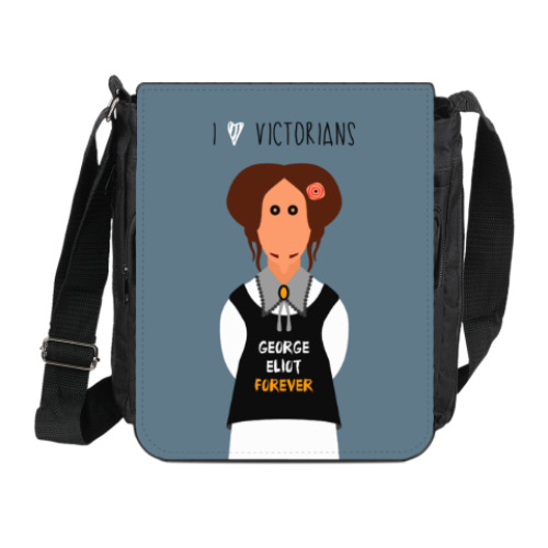 Сумка на плечо (мини-планшет) с принтом Английские писатели