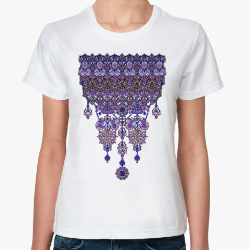 Классическая футболка узор монисто,Ажур,кружево,lace