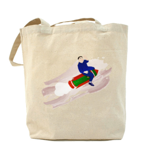 Сумка шоппер с принтом Ким летит в светлое будущее