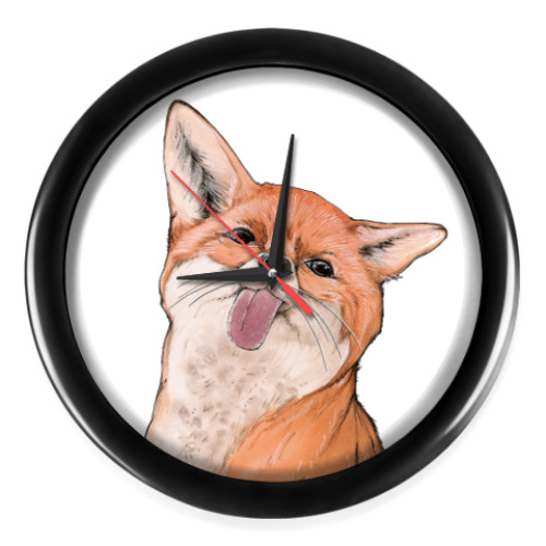 Настенные часы с принтом Лиса вредина