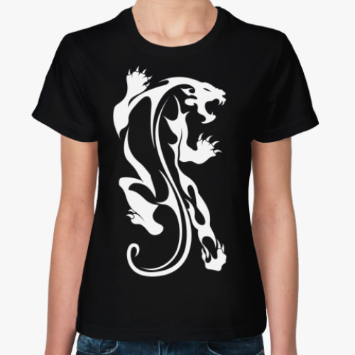 Женская футболка с принтом Дикая Кошка