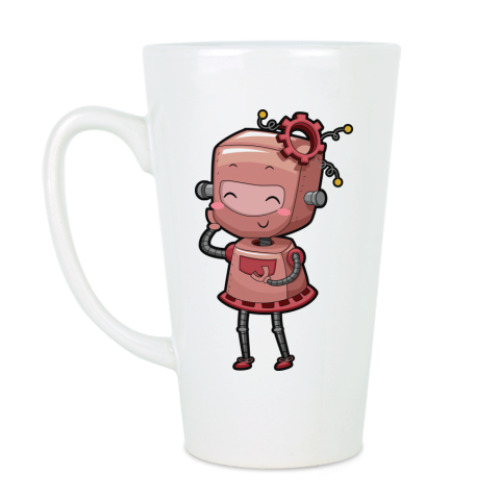 Чашка Латте с принтом Робот девушка