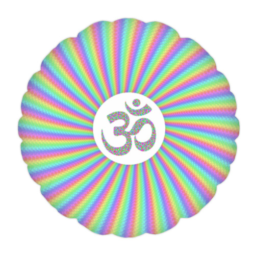 Подушка с принтом Яркий  индийский символ  ОМ
