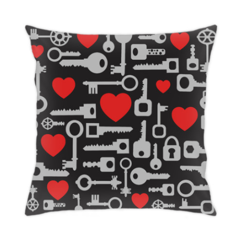 Подушка с принтом Ключи от сердца