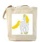 Холщовая сумка шоппер лошадка