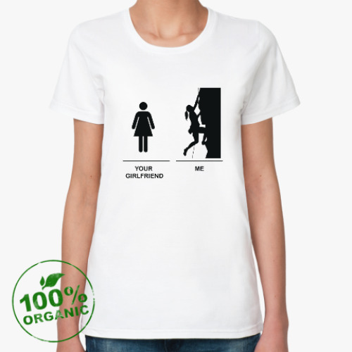 Женская футболка из органик-хлопка Climbing girl : Скалолазка