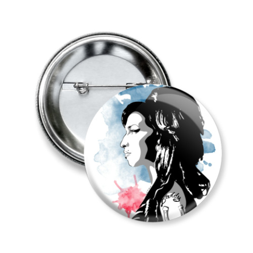 Значок 50мм с принтом Эми Уайнхаус - Amy Winehouse