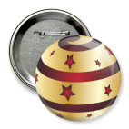 Значок 75 мм Новогодний шар