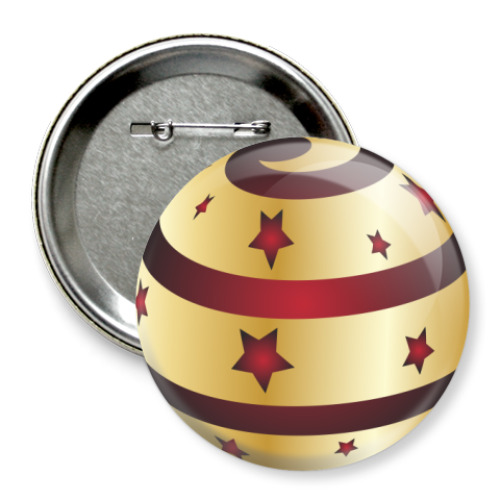 Значок 75мм Новогодний шар