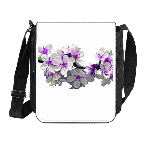 Сумка на плечо (мини-планшет) с принтом Нежные цветы