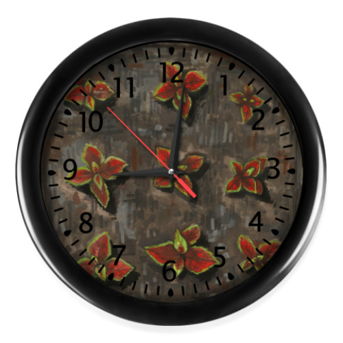 Настенные часы с принтом Колеусы