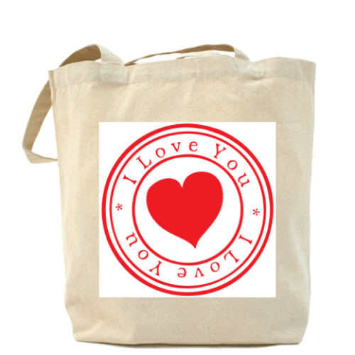 Сумка шоппер с принтом Печать любви