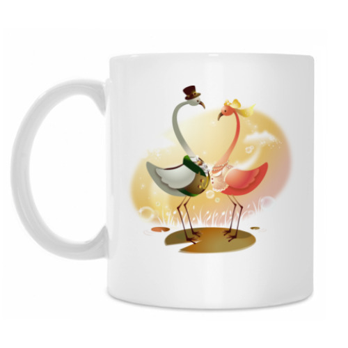 Кружка с принтом Лебеди