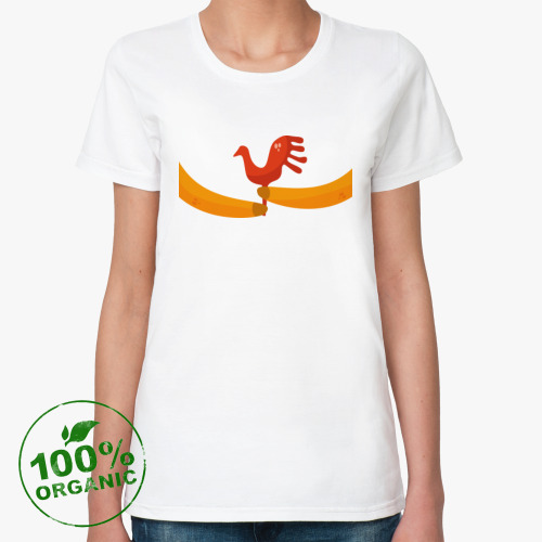 Женская футболка из органик-хлопка Лисьи лапки и сахарный петушок