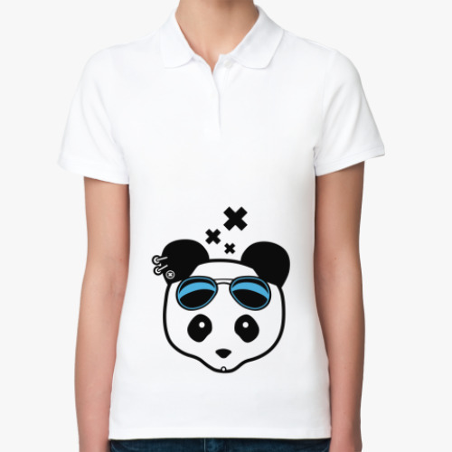 Женская рубашка поло (печать) с принтом This is panda