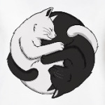 Черный и белый кот инь-ян